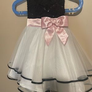 Rare Editions Tiered Sequenced Dress with white bloomers